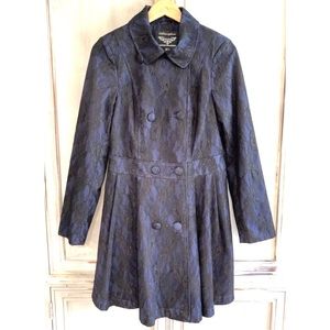 Atmosphere Blue Black Lace Princess Coat US 8